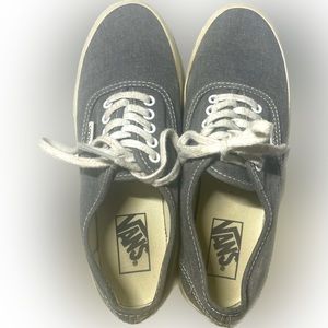 Vans Authentic Slim Women's Size 7 Overwashed Black/ Grey Skate Shoes EUC